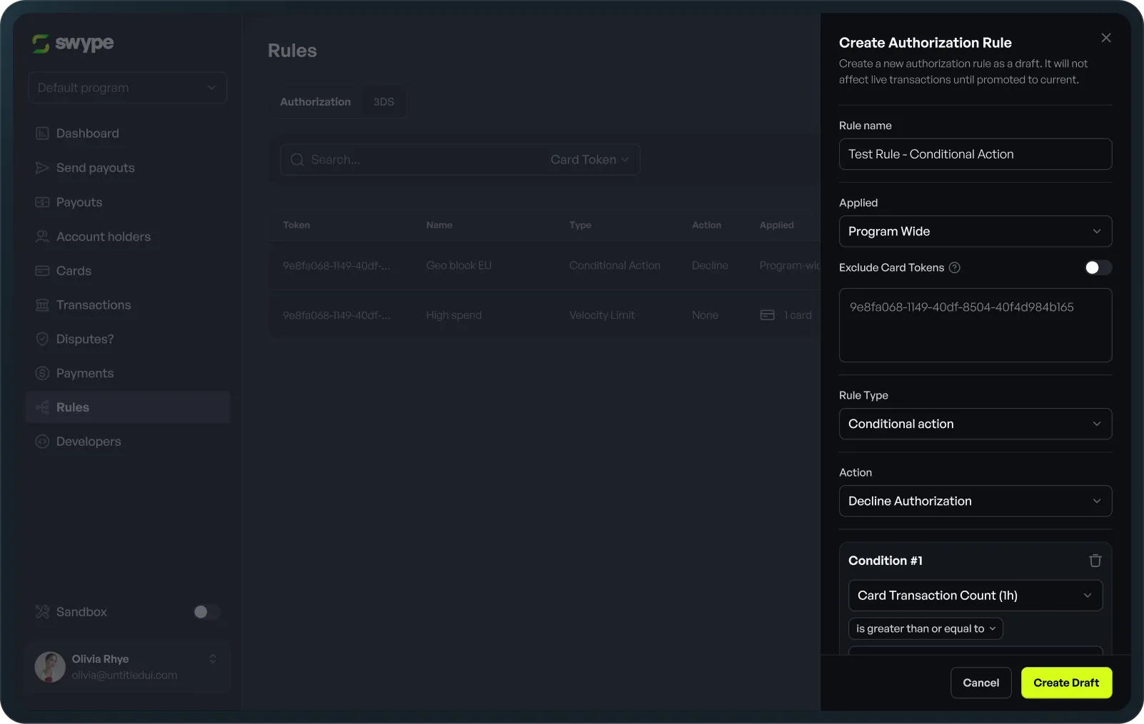Swype rules and MCC controls platform preview